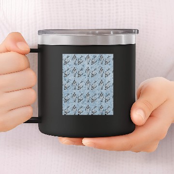 Discover skeleton blue background 14oz Stainless Steel Tumblers