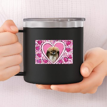 Discover Tibetan Spaniel Valentine 14oz Stainless Steel Tumblers