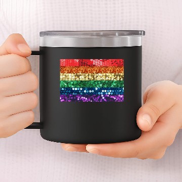 Discover sequin pride flag 14oz Stainless Steel Tumblers