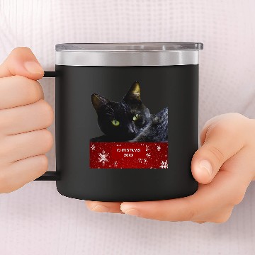 Discover Black Cat Christmas 20XX 14oz Stainless Steel Tumblers