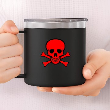 Discover Red Skull & Crossbones 14oz Stainless Steel Tumblers