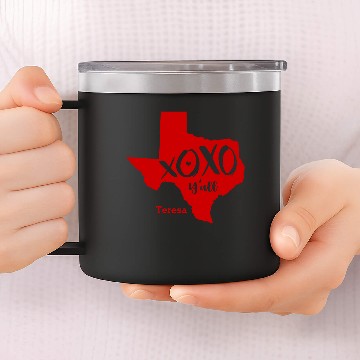 Discover Raider Red XOXO, Y'all - Texas State Shape 14oz Stainless Steel Tumblers