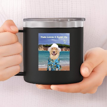 Discover Hang Loose & Carry On yellow Lab Lover's 14oz Stainless Steel Tumblers