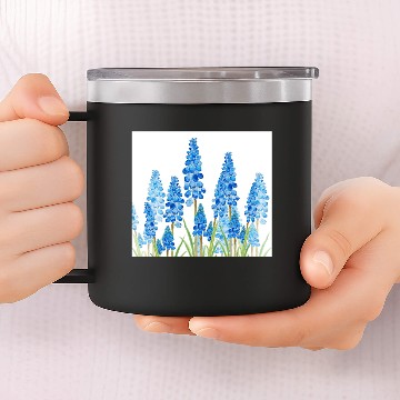 Discover blue grape hyacinth forest polo 14oz Stainless Steel Tumblers