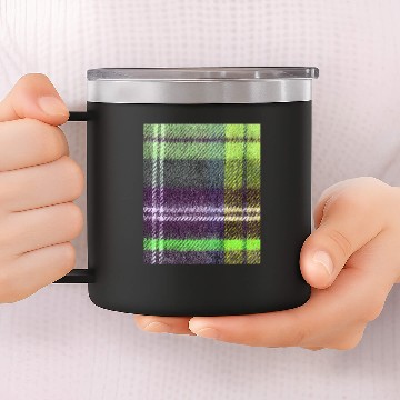 Discover neon green plaid flannel 14oz Stainless Steel Tumblers