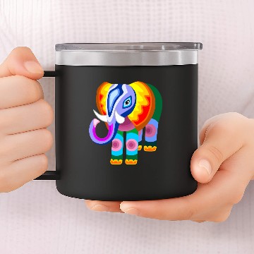 Discover Elephant Rainbow Colors Patchwork 14oz Stainless Steel Tumblers