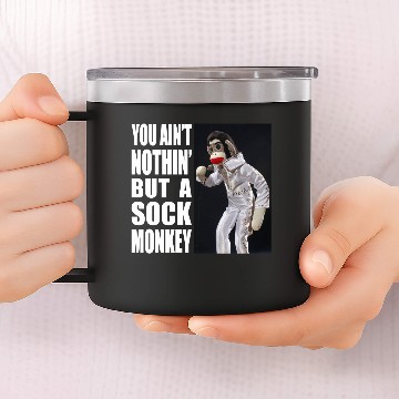 Discover Nothing But a Sock Monkey colored 14oz Stainless Steel Tumblers