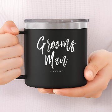 Discover Groomsmen | Script Style Custom Name Wedding 14oz Stainless Steel Tumblers