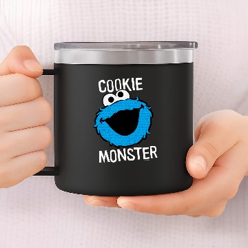 Discover Cookie Monster Pattern Face 14oz Stainless Steel Tumblers