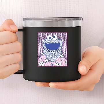 Discover Cookie Monster | Button Down Cookie 14oz Stainless Steel Tumblers