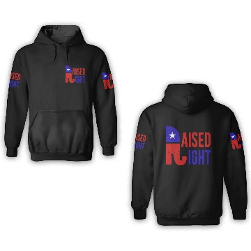Discover Raised Right Proud Republican Elephant Logo Usa 3D Hoodies