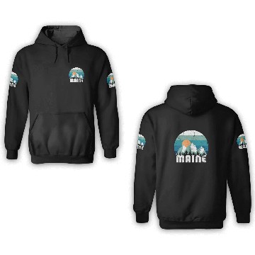 Discover Maine State Retro Vintage 3D Hoodies