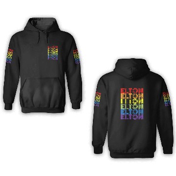 Discover Retro Style Elton Rainbow 3D Hoodies