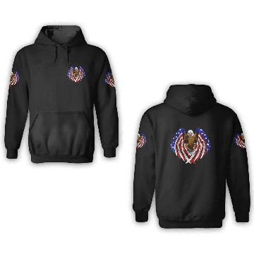 Discover American Eagle Patriot 3D Hoodies US Flag With Eagle Gift 3D Hoodies Premium 3D Hoodies