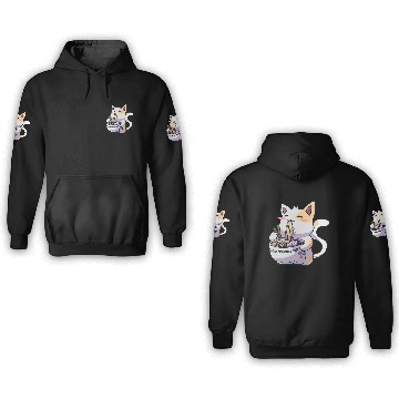 Discover Ramen Cat TTank Top Kawaii Anime 3D Hoodies Japanese 3D Hoodies