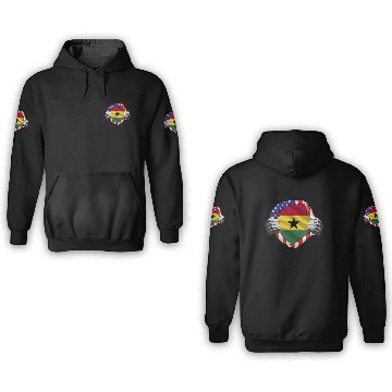 Discover Ghana Roots USA Flag Immigrant 3D Hoodies