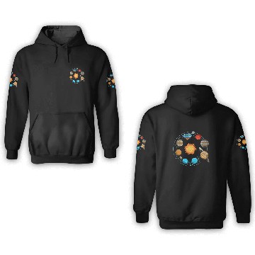 Discover Flat Earth Joke Flat Earthers Solar System 3D Hoodies