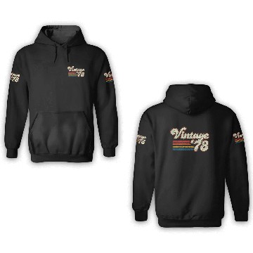 Discover Womens Retro Vintage 1978 43rd Birthday 3D Hoodies