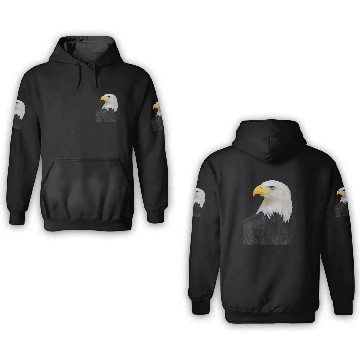 Discover Bald Eagle 3D Hoodies Bald Eagle Bird Face 3D Hoodies