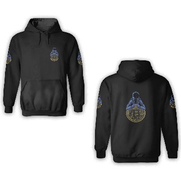Discover Bitcoin Astronaut moon universe 3D Hoodies