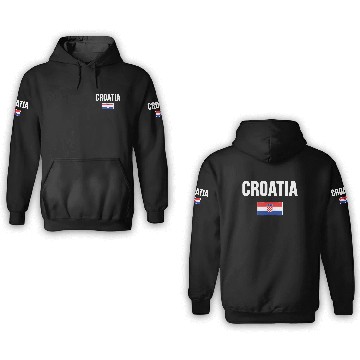 Discover Croatia 3D Hoodies Flag