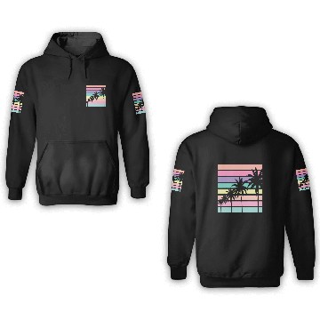 Discover Pastel 3D Hoodies Palm Tree Vacation Beach