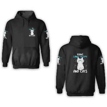 Discover Cat Paws I Love Math and Cats 2Funny Game Theory 3D Hoodies