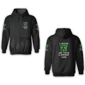 Discover Cat Paws Code Coding Computer Science Cat Gift 3D Hoodies