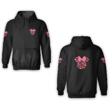 Discover Disney Minnie Mouse Icon Pink Hearts Valentines Baseball Tees 3D Hoodies