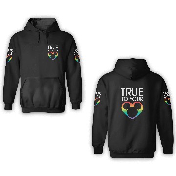Discover Disney Mickey Icon True to Your Heart Pride Baseball Tees 3D Hoodies