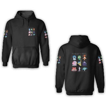 Discover Disney Pixar Inside Out 2 Today I Feel... Emotions Panels Zip 3D Hoodies