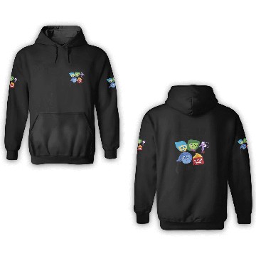 Discover Disney Inside Out Every Day Emotions Raglan Baseball 3D Hoodies Zip 3D Hoodies