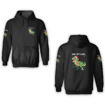 Discover Dinosaur Dino Im Fine Everything Is Fine Christmas Lights t rex Dinosaur 3D Hoodies