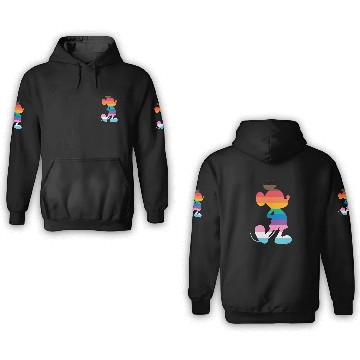 Discover Disney Mickey Mouse Pride Inclusive Pose Rainbow Icon Fill Zip 3D Hoodies