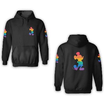 Discover Disney Mickey Mouse Pride Classic Pose Rainbow Icon Fill Zip 3D Hoodies