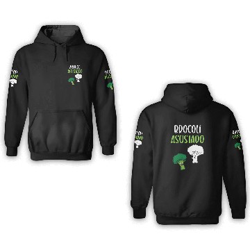 Discover Broccoli Funny Scared Cauliflower Broccoli 3D Hoodies