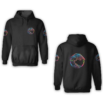 Discover Bonsai Enso zen circle tree Japan spirituality rainbow 3D Hoodies