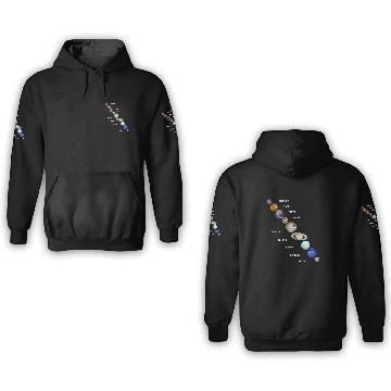 Discover Astronomy Lover Space Science Galaxy Planets Solar System 4 3D Hoodies