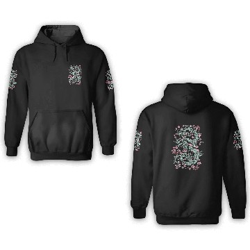 Discover Disney Mulan Mushu Floral Outline Zip 3D Hoodies