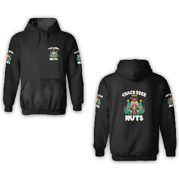 Discover Crack Deez Nuts Nutcracker Funny Christmas Family 3D Hoodies