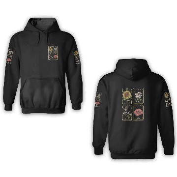 Discover Sunflower Daisy Poppy Buckwheat Tarot Box Up 3D Hoodies