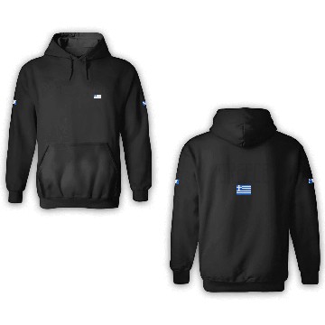Discover Greece Flag Vintage Black Text 3D Hoodies