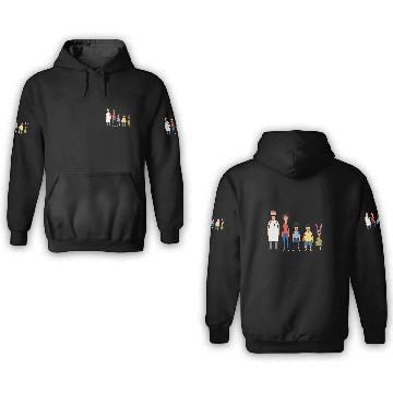 Discover Bob'S Burgers 8 Bit Baseball Tees 3D Hoodies