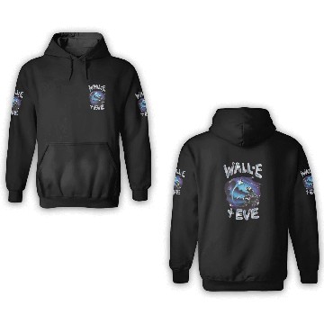 Discover Disney Pixar WALL-E Airbrush WALL-E And EVE Space Love 3D Hoodies
