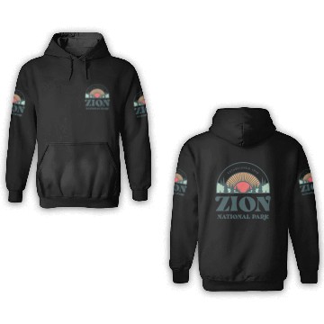 Discover Retro Style Utah Zion National Park 3D Hoodies