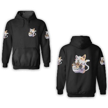 Discover Kawaii Neko Cat Ramen Bowl Anime Japanese Noodles 3D Hoodies
