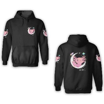 Discover Space Axolotl Kawaii Pastel Goth 3D Hoodies