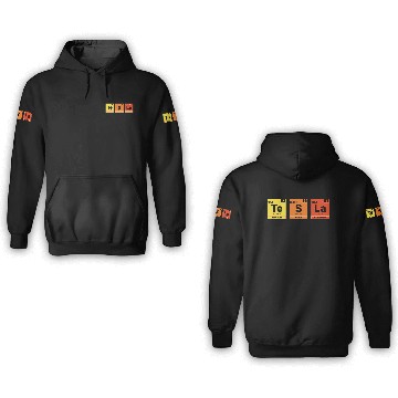 Discover Tesla Periodic Table Te S La 3D Hoodies