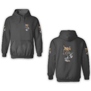 Discover Disney Bambi Group Shot Title Logo 3D Hoodies
