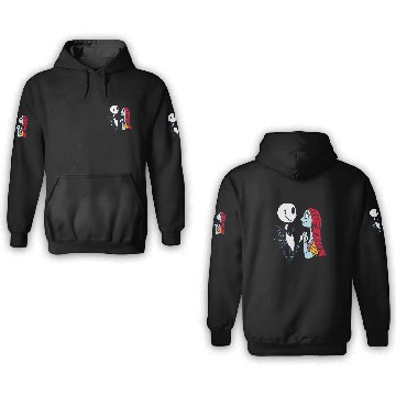 Discover Disney The Nightmare Before Christmas Jack and Sally Baseball Tees 3D Hoodies